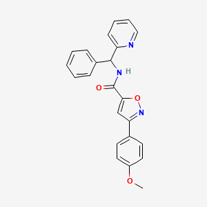 molecular formula C23H19N3O3 B11474520 3-(4-methoxyphenyl)-N-[phenyl(pyridin-2-yl)methyl]-1,2-oxazole-5-carboxamide 