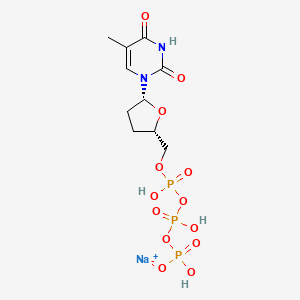 molecular formula C10H16N2O13P3.Na B1147453 Sodium;[hydroxy-[hydroxy-[[(2S,5R)-5-(5-methyl-2,4-dioxopyrimidin-1-yl)oxolan-2-yl]methoxy]phosphoryl]oxyphosphoryl] hydrogen phosphate CAS No. 128524-26-5
