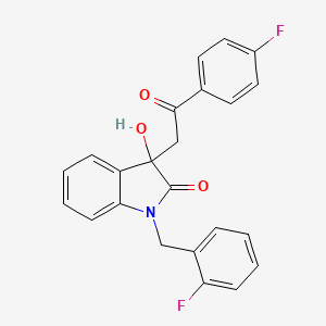 molecular formula C23H17F2NO3 B11474794 1-(2-fluorobenzyl)-3-[2-(4-fluorophenyl)-2-oxoethyl]-3-hydroxy-1,3-dihydro-2H-indol-2-one 