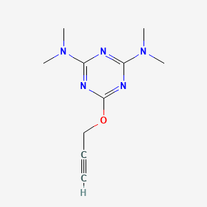 molecular formula C10H15N5O B11474798 N,N,N',N'-tetramethyl-6-(prop-2-yn-1-yloxy)-1,3,5-triazine-2,4-diamine 