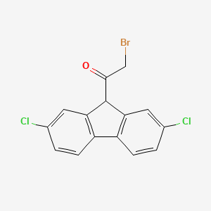 molecular formula C15H9BrCl2O B1147490 2,7-Dichlorofluorenyl Bromomethyl Ketone CAS No. 53221-22-0