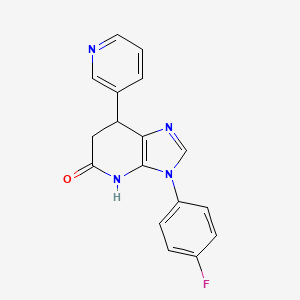 molecular formula C17H13FN4O B11474949 3-(4-Fluorophenyl)-7-(pyridin-3-yl)-3H,4H,5H,6H,7H-imidazo[4,5-b]pyridin-5-one 