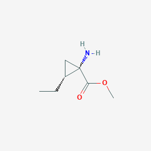 molecular formula C7H13NO2 B1147496 methyl (1S,2R)-1-amino-2-ethylcyclopropane-1-carboxylate CAS No. 138457-95-1