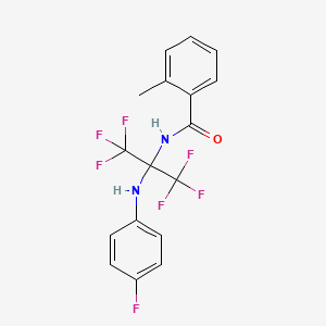 molecular formula C17H13F7N2O B11474961 N-{1,1,1,3,3,3-hexafluoro-2-[(4-fluorophenyl)amino]propan-2-yl}-2-methylbenzamide 