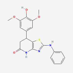 molecular formula C20H19N3O4S B11475047 7-(4-hydroxy-3,5-dimethoxyphenyl)-2-(phenylamino)-6,7-dihydro[1,3]thiazolo[4,5-b]pyridin-5(4H)-one 