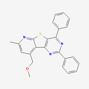 molecular formula C24H19N3OS B11475059 13-(methoxymethyl)-11-methyl-4,6-diphenyl-8-thia-3,5,10-triazatricyclo[7.4.0.02,7]trideca-1(13),2(7),3,5,9,11-hexaene 