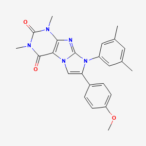 molecular formula C24H23N5O3 B11475067 8-(3,5-dimethylphenyl)-7-(4-methoxyphenyl)-1,3-dimethyl-1H-imidazo[2,1-f]purine-2,4(3H,8H)-dione 