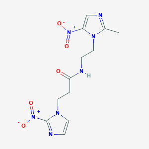 molecular formula C12H15N7O5 B114751 N-(2-(2-Methyl-5-nitro-1H-imidazol-1-yl)ethyl)-2-nitro-1H-imidazole-1-propanamide CAS No. 154094-90-3
