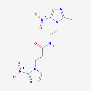 molecular formula C12H15N7O5 B114751 N-[2-(2-methyl-5-nitroimidazol-1-yl)ethyl]-3-(2-nitroimidazol-1-yl)propanamide CAS No. 154094-90-3