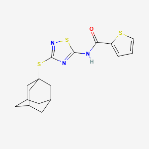 molecular formula C17H19N3OS3 B11475129 N-[3-(1-adamantylthio)-1,2,4-thiadiazol-5-yl]thiophene-2-carboxamide 