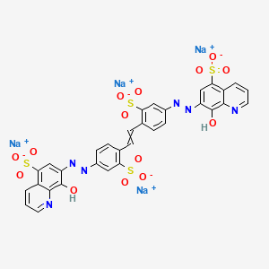 Tetrasodium;8-hydroxy-7-[[4-[2-[4-[(8-hydroxy-5-sulfonatoquinolin-7-yl)diazenyl]-2-sulfonatophenyl]ethenyl]-3-sulfonatophenyl]diazenyl]quinoline-5-sulfonate