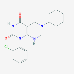 molecular formula C18H21ClN4O2 B11475250 1-(2-chlorophenyl)-6-cyclohexyl-5,6,7,8-tetrahydropyrimido[4,5-d]pyrimidine-2,4(1H,3H)-dione 