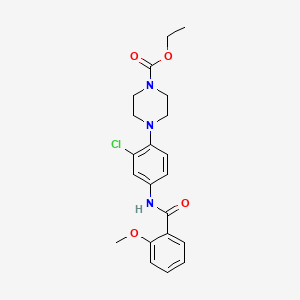 molecular formula C21H24ClN3O4 B11475428 Ethyl 4-{2-chloro-4-[(2-methoxybenzoyl)amino]phenyl}piperazine-1-carboxylate 