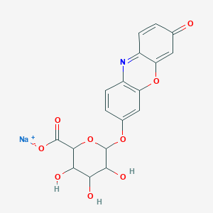 molecular formula C18H14NNaO9 B1147547 sodium;3,4,5-trihydroxy-6-(7-oxophenoxazin-3-yl)oxyoxane-2-carboxylate CAS No. 125440-91-7