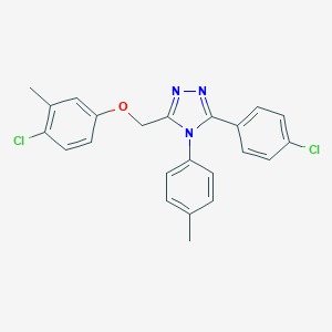 molecular formula C23H19Cl2N3O B114755 4H-1,2,4-Triazole, 3-((4-chloro-3-methylphenoxy)methyl)-5-(4-chlorophenyl)-4-(4-methylphenyl)- CAS No. 141079-07-4