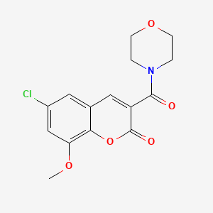 molecular formula C15H14ClNO5 B11475557 6-chloro-8-methoxy-3-(morpholin-4-ylcarbonyl)-2H-chromen-2-one 