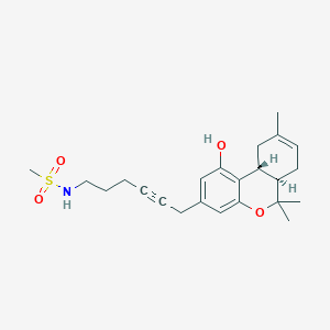 molecular formula C23H31NO4S B1147557 N-[6-[(6aR,10aR)-1-hydroxy-6,6,9-trimethyl-6a,7,10,10a-tetrahydrobenzo[c][1]benzopyran-3-yl]hex-4-ynyl]methanesulfonamide CAS No. 851320-29-1
