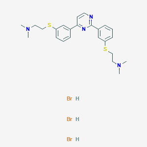molecular formula C24H33Br3N4S2 B114756 2-[3-[2-[3-[2-(dimethylamino)ethylsulfanyl]phenyl]pyrimidin-4-yl]phenyl]sulfanyl-N,N-dimethylethanamine;trihydrobromide CAS No. 144085-64-3