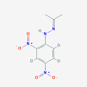 molecular formula C₉H₇D₃N₄O₄ B1147573 Acetone 2,4-Dinitrophenylhydrazone-d3 CAS No. 259824-57-2