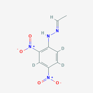 molecular formula C8H8N4O4 B1147574 Acetaldehyde 2,4-dinitrophenylhydrazone-3,5,6-d3 