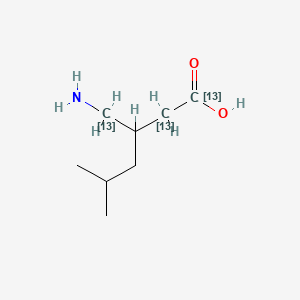 molecular formula C₅¹³C₃H₁₇NO₂ B1147576 rac-Pregabalin-13C3 CAS No. 1189980-48-0