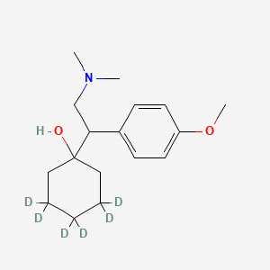 molecular formula C₁₇H₂₁D₆NO₂ B1147577 D,L-Venlafaxine-d6 CAS No. 1020720-02-8