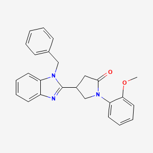 molecular formula C25H23N3O2 B11475789 4-(1-benzyl-1H-benzimidazol-2-yl)-1-(2-methoxyphenyl)pyrrolidin-2-one 