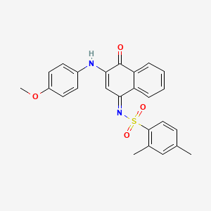 molecular formula C25H22N2O4S B11475841 N-[(1Z)-3-[(4-methoxyphenyl)amino]-4-oxonaphthalen-1(4H)-ylidene]-2,4-dimethylbenzenesulfonamide 