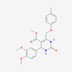 molecular formula C22H24N2O6 B11475862 Methyl 4-(3,4-dimethoxyphenyl)-6-[(4-methylphenoxy)methyl]-2-oxo-1,2,3,4-tetrahydropyrimidine-5-carboxylate 