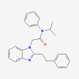 molecular formula C26H27N3O B11475914 N-phenyl-2-[2-(2-phenylethyl)-1H-benzimidazol-1-yl]-N-(propan-2-yl)acetamide 