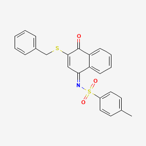 molecular formula C24H19NO3S2 B11476025 N-[(1Z)-3-(benzylsulfanyl)-4-oxonaphthalen-1(4H)-ylidene]-4-methylbenzenesulfonamide 