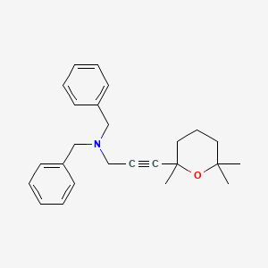 molecular formula C25H31NO B11476158 N,N-dibenzyl-3-(2,6,6-trimethyltetrahydro-2H-pyran-2-yl)prop-2-yn-1-amine 