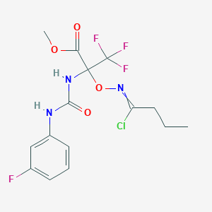 molecular formula C15H16ClF4N3O4 B11476165 Methyl 2-{[(1-chlorobutylidene)amino]oxy}-3,3,3-trifluoro-2-{[(3-fluorophenyl)carbamoyl]amino}propanoate 