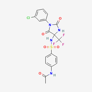 molecular formula C18H14ClF3N4O5S B11476234 N-(4-{[1-(3-chlorophenyl)-2,5-dioxo-4-(trifluoromethyl)imidazolidin-4-yl]sulfamoyl}phenyl)acetamide 