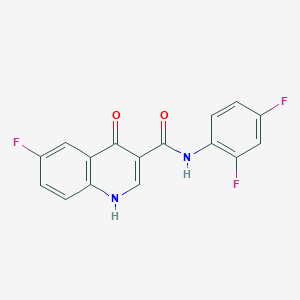 molecular formula C16H9F3N2O2 B11476247 N-(2,4-difluorophenyl)-6-fluoro-4-hydroxyquinoline-3-carboxamide 