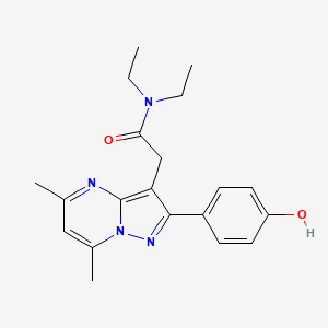 N,N-diethyl-2-[2-(4-hydroxyphenyl)-5,7-dimethylpyrazolo[1,5-a]pyrimidin-3-yl]acetamide