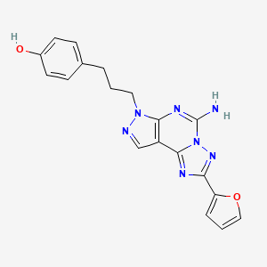 molecular formula C19H17N7O2 B1147642 4-(3-(5-amino-2-(furan-2-yl)-7H-pyrazolo[4,3-e][1,2,4]triazolo[1,5-c]pyrimidin-7-yl)propyl)phenol CAS No. 188112-92-7
