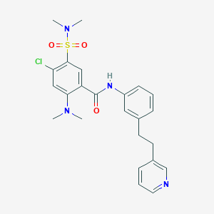 molecular formula C24H27ClN4O3S B11476519 4-chloro-2-(dimethylamino)-5-(dimethylsulfamoyl)-N-{3-[2-(pyridin-3-yl)ethyl]phenyl}benzamide 