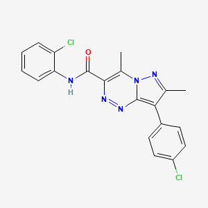 molecular formula C20H15Cl2N5O B11476781 N-(2-chlorophenyl)-8-(4-chlorophenyl)-4,7-dimethylpyrazolo[5,1-c][1,2,4]triazine-3-carboxamide 