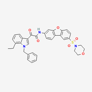 molecular formula C35H31N3O6S B11476919 2-(1-benzyl-7-ethyl-1H-indol-3-yl)-N-[8-(morpholin-4-ylsulfonyl)dibenzo[b,d]furan-3-yl]-2-oxoacetamide 