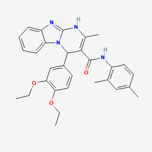 molecular formula C30H32N4O3 B11477067 4-(3,4-diethoxyphenyl)-N-(2,4-dimethylphenyl)-2-methyl-1,4-dihydropyrimido[1,2-a]benzimidazole-3-carboxamide 