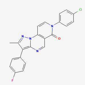 molecular formula C22H14ClFN4O B11477095 7-(4-chlorophenyl)-3-(4-fluorophenyl)-2-methylpyrazolo[1,5-a]pyrido[3,4-e]pyrimidin-6(7H)-one 