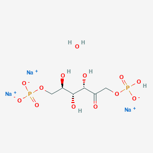 molecular formula C₆H₁₄O₁₂P₂ . (H₂O)ₓ .(Na)ₓ B1147710 trisodium;[(2R,3R,4S)-2,3,4-trihydroxy-6-[hydroxy(oxido)phosphoryl]oxy-5-oxohexyl] phosphate;hydrate CAS No. 41012-14-0