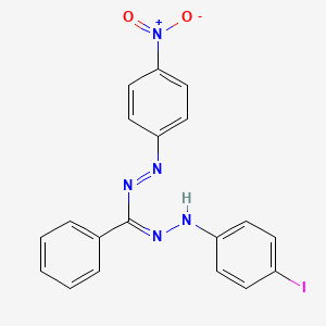 molecular formula C19H14IN5O2 B1147712 5-(4-Iodophenyl)-1-(4-nitrophenyl)-3-phenylformazan CAS No. 136196-46-8