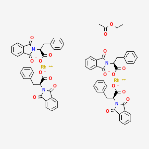 B1147714 Tetrakis[N-phthaloyl-(S)-phenylalaninato]dirhodium Ethyl Acetate Adduct CAS No. 131219-55-1
