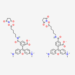 molecular formula C35H36N4O8 B1147782 6-(Tetramethylrhodamine-5(6)-carboxamido)hexanoic acid succinimidyl ester CAS No. 527687-02-1