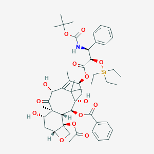 molecular formula C49H67NO14Si B114781 [(1S,2S,3R,4S,7R,9S,10S,12R,15S)-4-Acetyloxy-1,9,12-trihydroxy-10,14,17,17-tetramethyl-15-[(2R,3S)-3-[(2-methylpropan-2-yl)oxycarbonylamino]-3-phenyl-2-triethylsilyloxypropanoyl]oxy-11-oxo-6-oxatetracyclo[11.3.1.03,10.04,7]heptadec-13-en-2-yl] benzoate CAS No. 162871-12-7