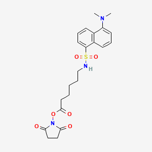 molecular formula C22H27N3O6S B1147843 Hexanoic acid, 6-[[[5-(dimethylamino)-1-naphthalenyl]sulfonyl]amino]-, 2,5-dioxo-1-pyrrolidinyl ester CAS No. 217176-82-4