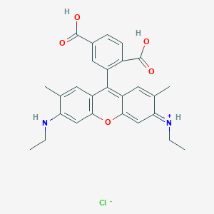 molecular formula C27H27ClN2O5 B1147896 [9-(2,5-dicarboxyphenyl)-6-(ethylamino)-2,7-dimethylxanthen-3-ylidene]-ethylazanium;chloride CAS No. 180144-68-7