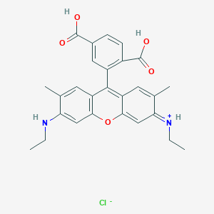 Xanthylium, 9-(2,5-dicarboxyphenyl)-3,6-bis(ethylamino)-2,7-dimethyl-, chloride (1:1)
